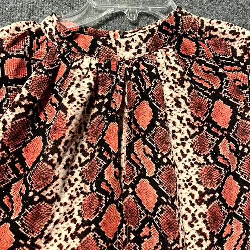 Sunday in Brooklyn Blouse Top Womens Medium Multicolor Snakeskin Print Pleated - Image 3