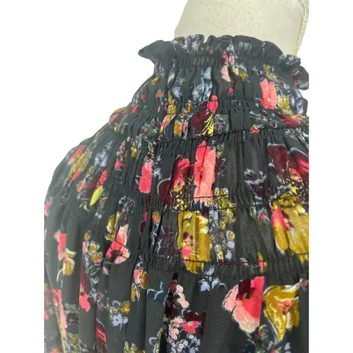 Cinq à Sept Daija Belted Tiered Floral Print Chiffon Mini Dress