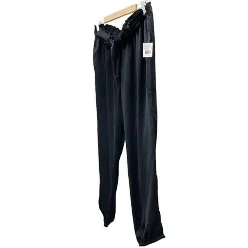 NWT Motherhood Maternity Underbelly Black Satin Jogger Pants Women’s Size Large