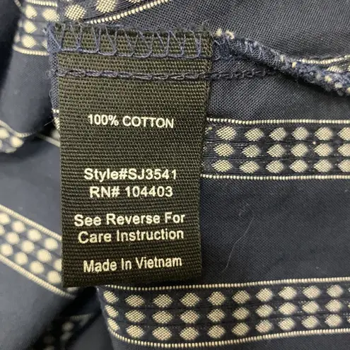 Sweet Wanderer On Off Shoulder Striped Blouse Top Navy Blue Size L NWT