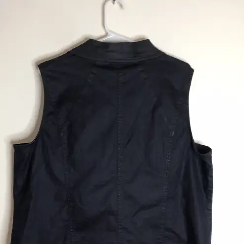 Eileen Fisher  ladies organic cotton dark denim blend zip up vest size 1X