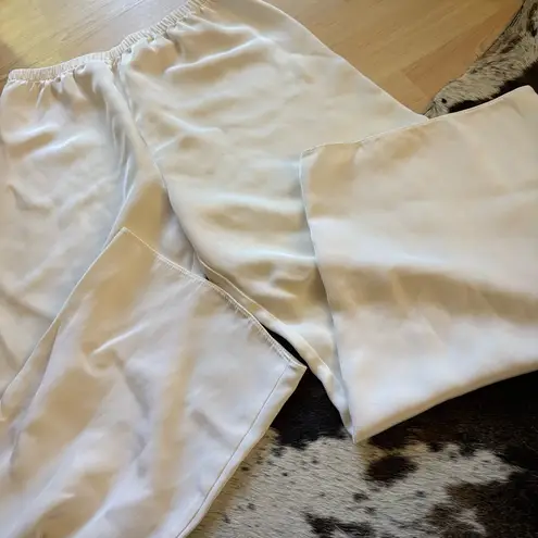 PETER COHEN Ivory Silk Pull On Pants Size Small White