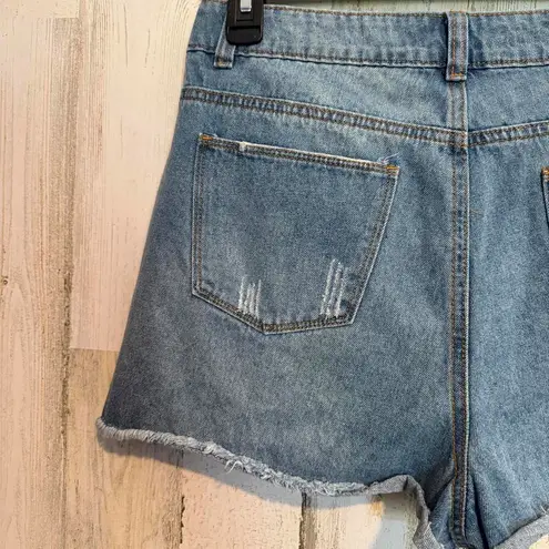 Chelsea and Violet *C&Y  Distressed Denim Shorts Light Wash Summer Cut-off Size 30