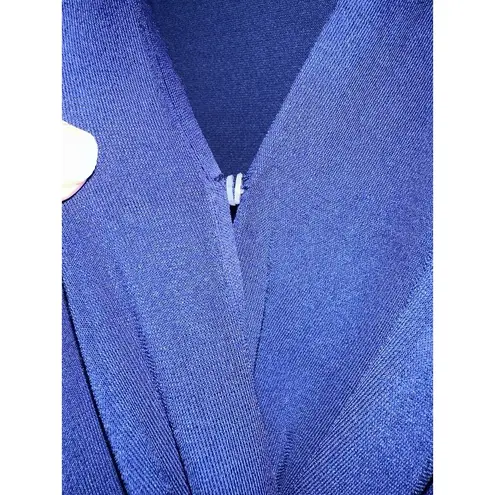 Eloquii Size 20 Knot Front Pleated Skirt Long Sleeve Midi Dress Blue Holiday