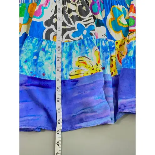 Jams World Vintage Floral Pasa Pasta Scoop Neck Tiered Dress Artsy Size Medium