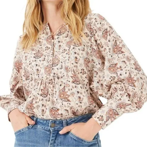 Fat Face Women’s Size XS Cream Floral Austell Craft Shirt Top Blouse