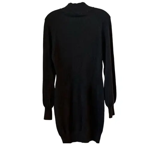 Exlura Women's Black Sweater Dress M Long Sleeve Bodycon High Neck