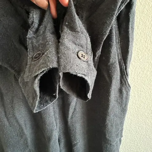 DÔEN Serre Zip Front Utility Silk Jumpsuit Black size XS