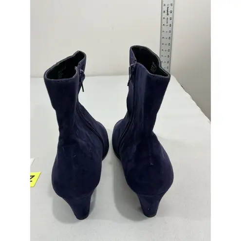 Aerosoles Womans Red Light Size 10 W Purple Zip Kitten Heel Ankle Boots NWOT