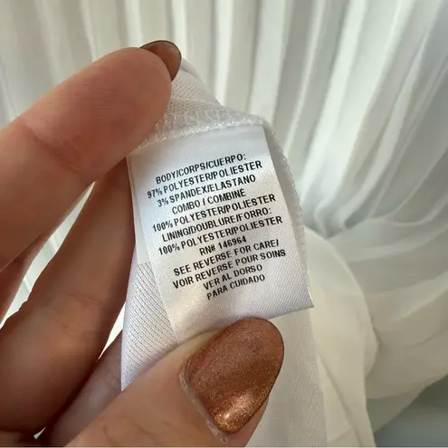 Julia Jordan  Mixed Media Pleated Skirt Midi Dress Ivory 10