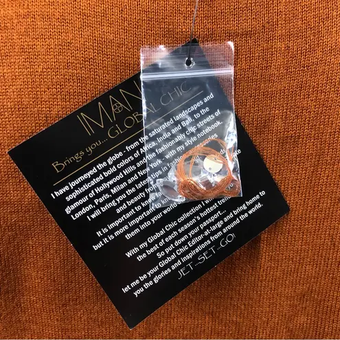 Global Chic by IMAN Touch of Cashmere Saddle Brown Sweater / Tunic. Size: XS