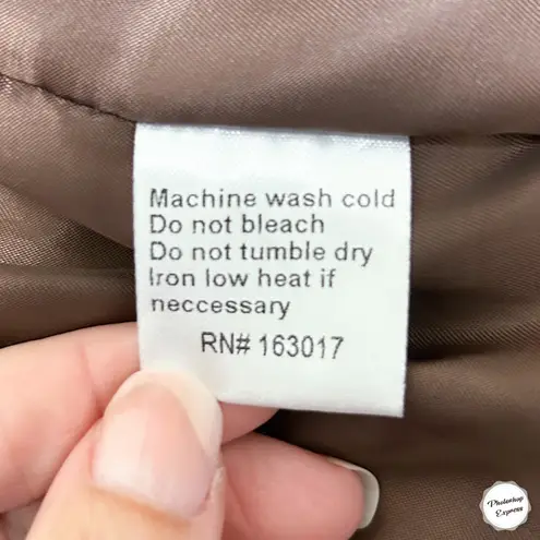 Princess Polly  Brown Solise Cropped Puffer Snap Zipper Jacket NWT Large XL