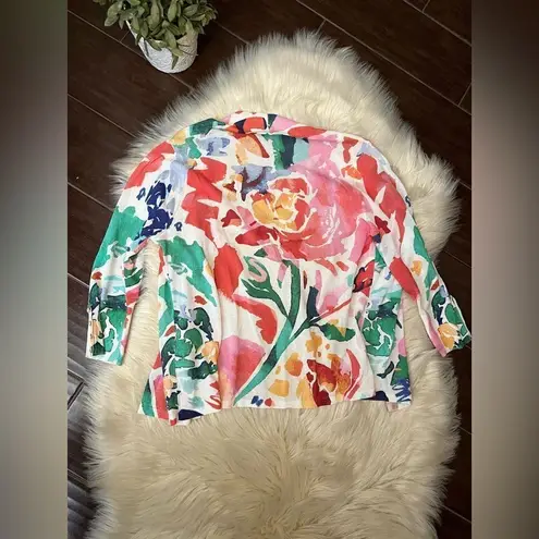 Chico's Chico’s sweater open cardigan floral sz Med 12/14