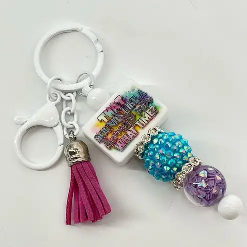 The Bar Keychain purse charm Beaded Keychain For Women,  Keychain, Silicone bead keyc