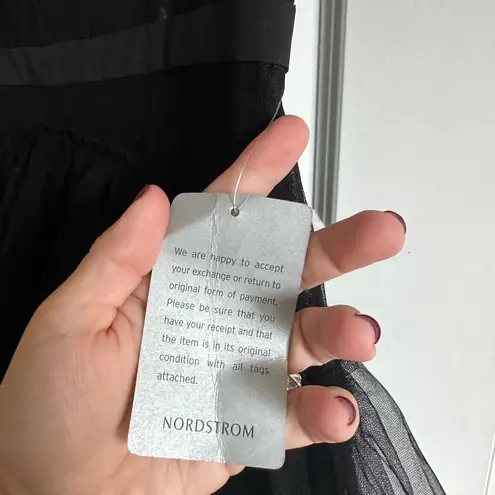 Betsy and Adam Betsy & Adam Tiered Tulle Corset Black Ball Gown Size 2 NWT