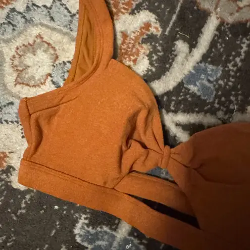 Forever 21 NWT TERRY CLOTH CUTOUT BIKINI TOP - Orange