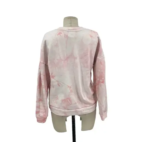 Allfenix Aryah Sweatshirt Pullover Long Sleeve Tie Dye Print Cotton Pink Size XS