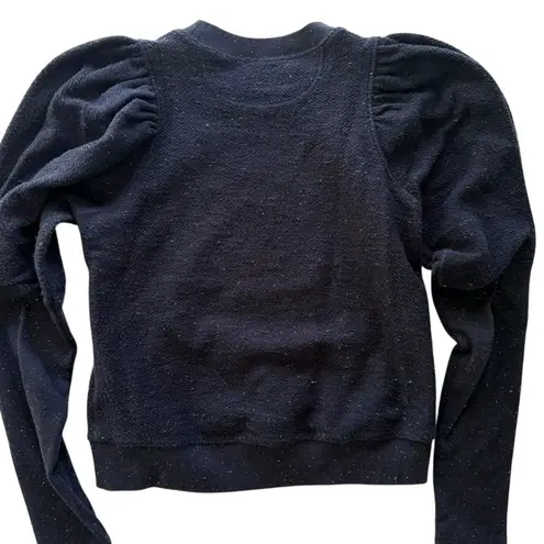 Ulla Johnson Philo Puff Sleeve Top Size Small Navy Blue Cotton Tweed Designer - Image 5