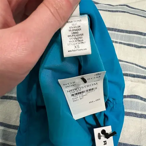 Robin Piccone Women's XS Blue High-Waist Bikini Bottoms Adjustable Ties