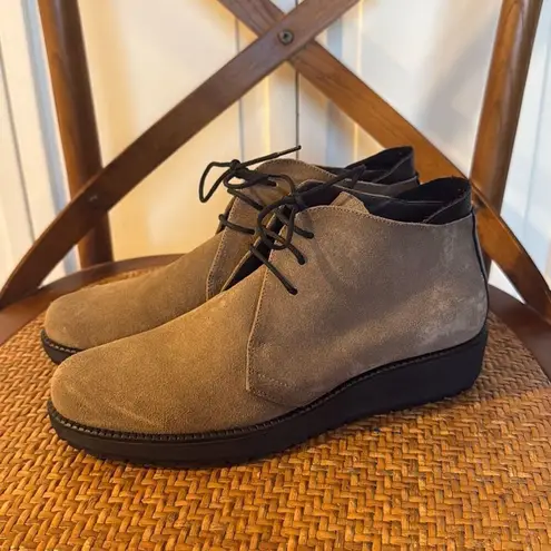 Toni Pons suede tan wedge lace up bootie size 37/6 Tan