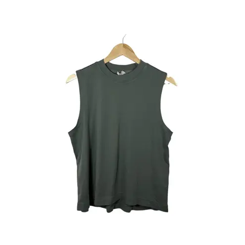 Pact Women’s Organic Airplane Mock Neck Shell in Castor Green Size L