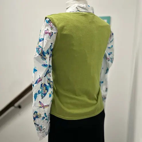 Vintage Silk Blend Green Sweater Vest Size 10