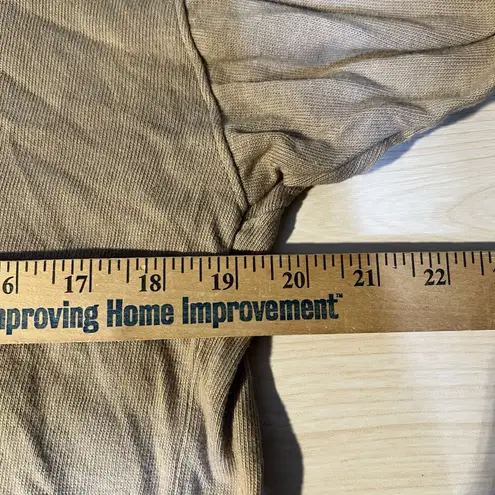 CP Shades VTG LS Henley Tan Sweater Blouse Cotton L Preppy Boho Hippie Festival