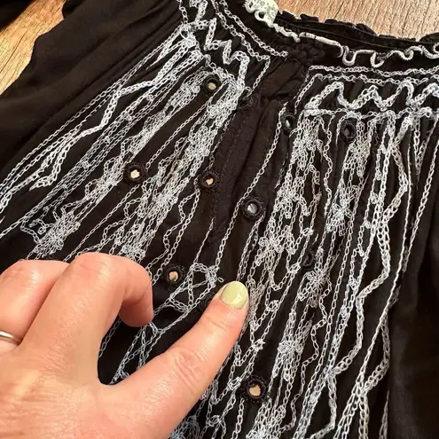 Poupette St. Barth Women's Embroidered Off-the-Shoulder Midi Dress Black Medium