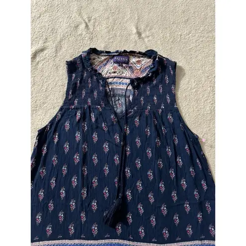 ARTESIA LADIES SLEEVELESS 100% RAYON TOP STRETCH SMOCKED BODICE SIZE M Size M