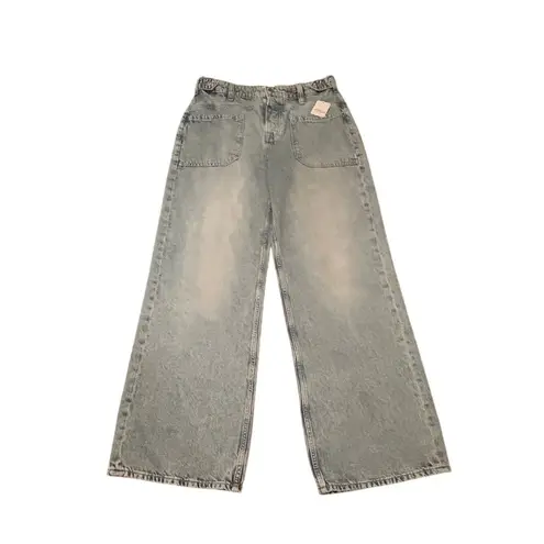 Free People  Palmer Cuffed Boyfriend‎ Cotton Blue Denim Jeans Women's Size 29