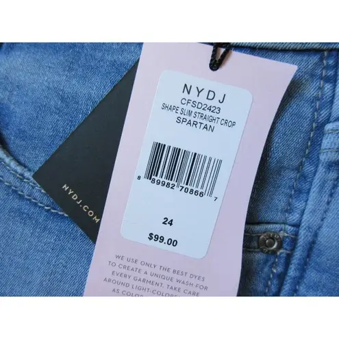 NYDJ NWT Curves 360 by Shape Slim Straight Crop in Spartan Stretch Jeans 24 $99