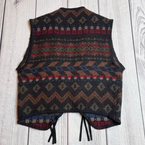 Woolrich Vintage  Southwestern Tribal Aztec Full Zip Vest Made In USA Women Large