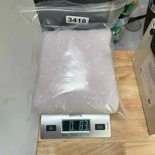 Bendetta B. Sweater Womens Small Pink White Swiss Dot Wool Cashmere Blend