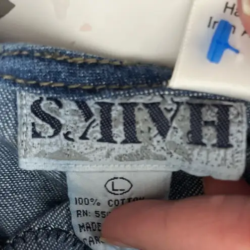 Vtg 90s The Briar Patch Noah’s Ark Denim Jumper Dress Blue L Size L