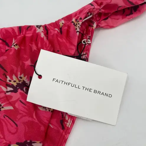 Faithfull the Brand Andez Bikini Bottoms Size Small El Limon Pink Floral Cheeky