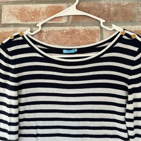 J. McLaughlin Striped Sweater Navy Blue White Women’s Small Nautical