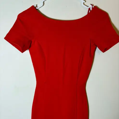ZARA  Trafaluc Red Bodycon Dress Fitted Short Sleeve Cocktail Party Size XS‎