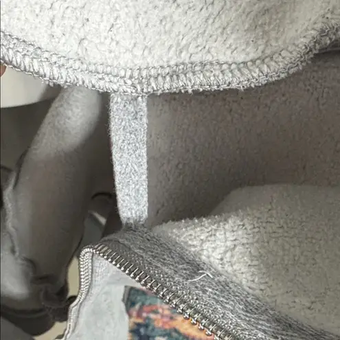 Dunderdon Knee Length Gray Fleece Coat Large