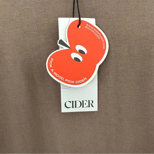 Cider Camel Ruched Side Raglan Sleeve Long Sleeve T Shirt