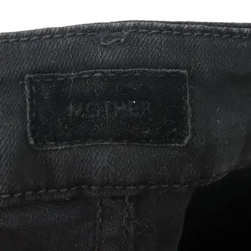 MOTHER High Waisted Looker Jeans Women’s Size 24 Guilty Party Skinny Ankle Fray Black