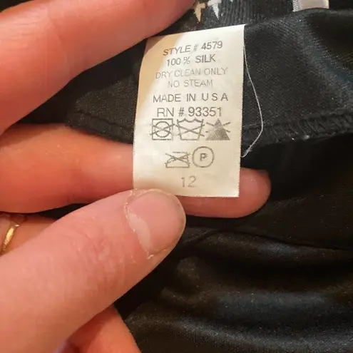 Vintage Cattiva Silk Floral Maxi Dress Sheer 2 Piece EUC Sz M Blk/Red Sleeveless Size M