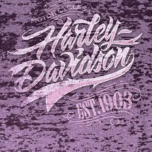 Bravado Harley Davidson Womens Medium Purple Burnout Tee Vintage Biker Chic