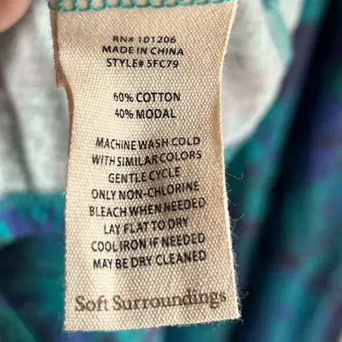 Soft Surroundings Valencia Floral Sleeveless Maxi Dress Blue/Green Size 1X Modal