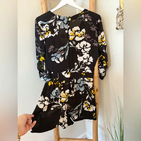 Yumi Kim Liz Floral Romper in Love Triangle Black Small