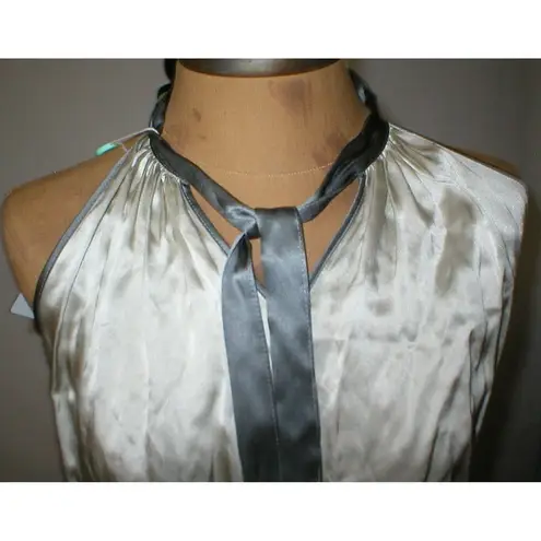 &merci Womens 2 NWT New Italy Designer Merci Silk Dress 38 IT Belt Sleeveless Tan Gray