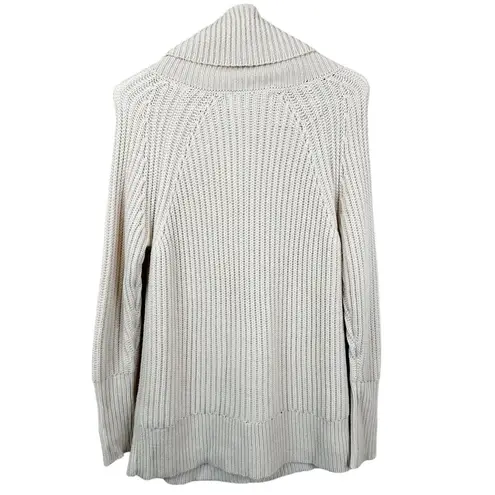 Ramy Brook Sweater Womens XS Cream Merino Wool Mock Neck Chunky Cable Knit