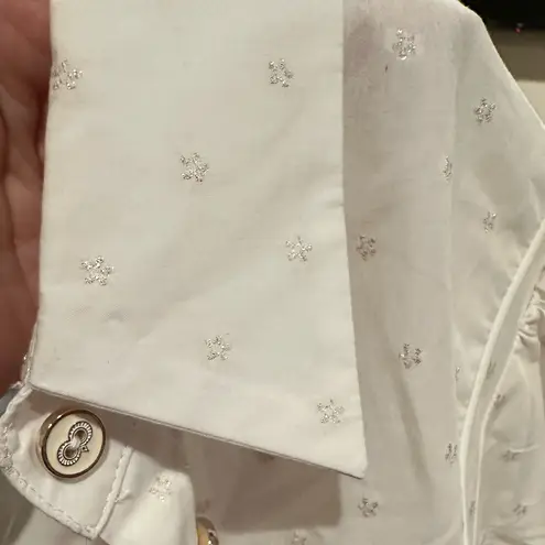 CAROLINE CONSTAS AMBROSE WHITE WESTERN STYLE BUTTON DOWN BLOUSE SIZE XS