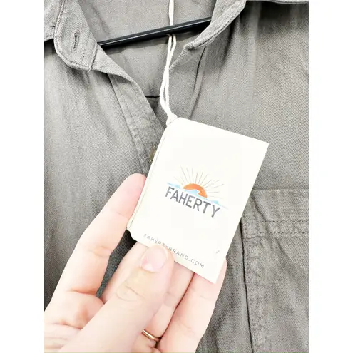 Faherty  Arlie Day Long Sleeve Jumpsuit in Surplus Green Size Small - Image 7