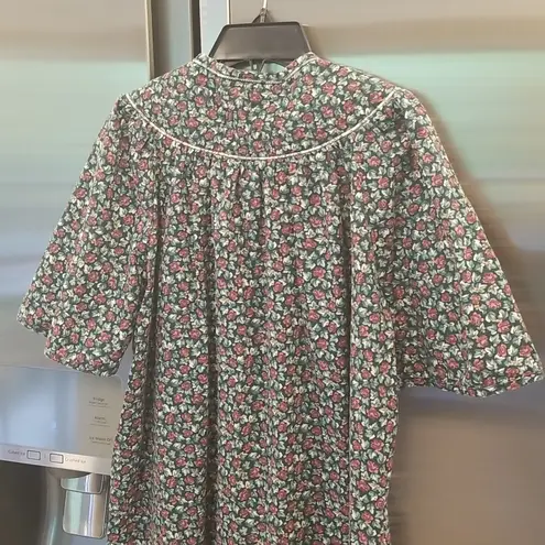 Vintage 80's HerbCraft II House Coat Duster Cottagecore Prairie Floral Medium