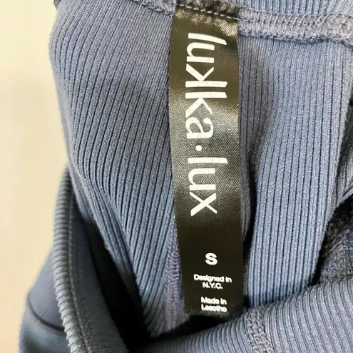 Lukka Lux Women's Side Pocket Ribbed Leggings Blues Size Small EUC